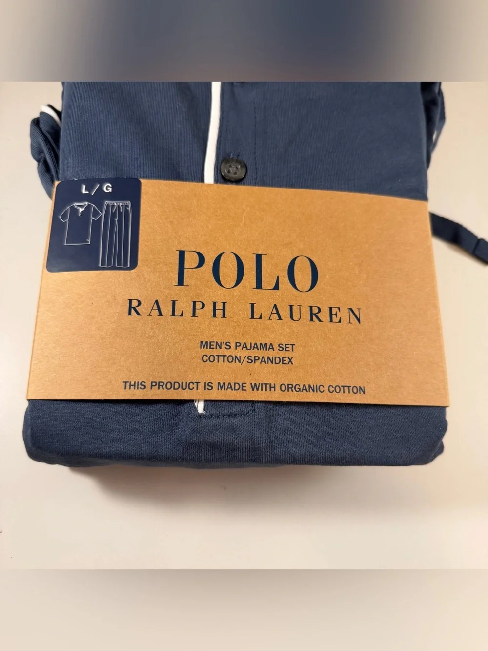 Polo Ralph Lauren Mens Blue 2 Piece Henley & Pants Pajama Set- Size Large NWT